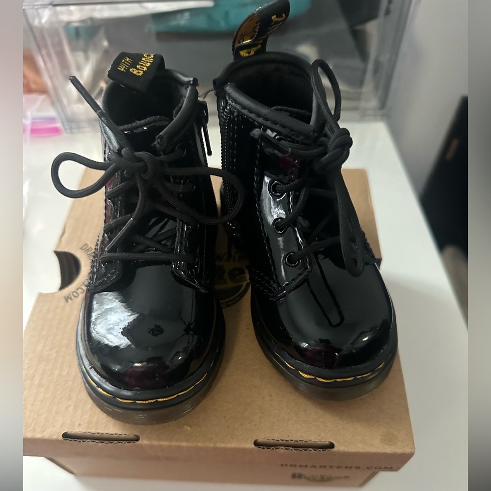 Dr. Martens Toddler Glossy Black Boots